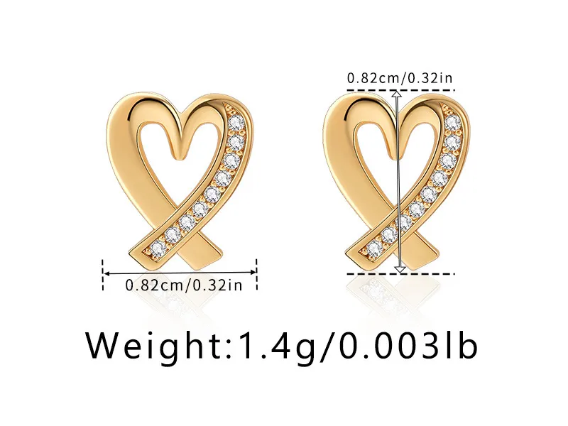 Heart-shaped Stud Earring